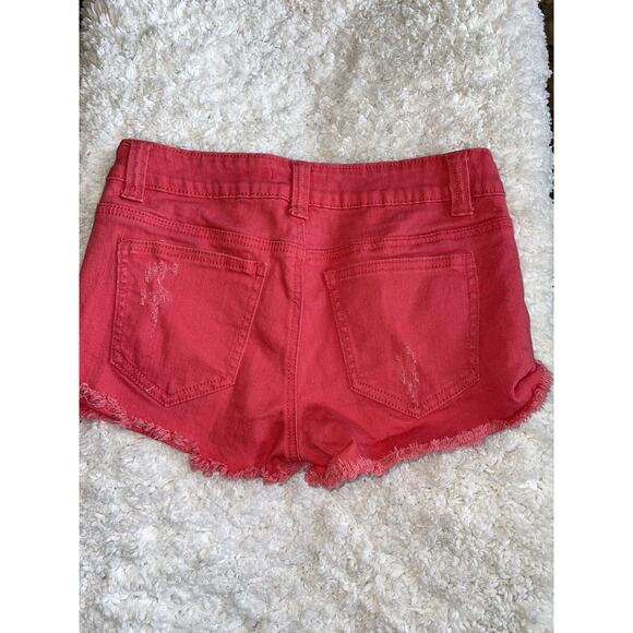 Forever 21 sz. 28 red/ pink short jean shorts. Great pair, comfortable - Picture 8 of 10